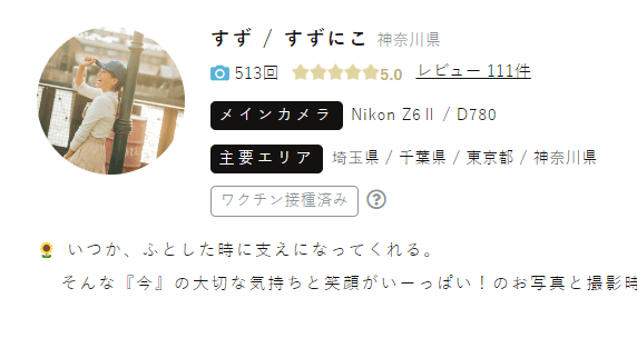 ラブグラフの人気カメラマンNo,1すずにこさん