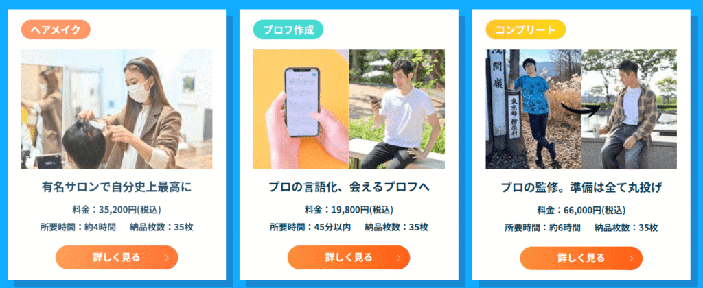 Photojoyの豊富なプラン内容